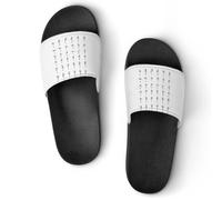 JiuPopular Pantuflas antideslizantes, deslizadores del alfabeto en lenguaje de señas para hombres y mujeres, toboganes de ducha, Estilo negro 6, 36 1/3 EU