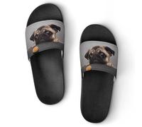 JiuPopular Pantuflas antideslizantes, diseño de ramo de narcisos para hombres y mujeres, toboganes de ducha, Estilo negro 2, 38 2/3 EU