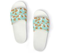 JiuPopular Pantuflas antideslizantes, hermosas luces del norte para hombres y mujeres, toboganes de ducha, Blanco Estilo 1, 42 2/3 EU