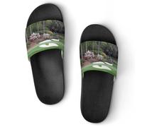 JiuPopular Pantuflas antideslizantes, huesos coloridos y deslizadores de patas para hombres y mujeres, toboganes de ducha, Estilo negro 4, 43.5 EU