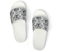 JiuPopular Pantuflas antideslizantes, huesos coloridos y deslizadores de patas para hombres y mujeres, toboganes de ducha, Blanco Estilo 5, 41 1/3 EU