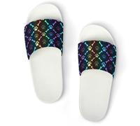 JiuPopular Pantuflas antideslizantes, huesos coloridos y deslizadores de patas para hombres y mujeres, toboganes de ducha, Blanco Estilo 1, 43.5 EU