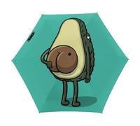 JiuPopular Paraguas plegable, bonito paraguas de anime de aguacate, paraguas de viaje de 5 pliegues para resistente al viento y a la lluvia