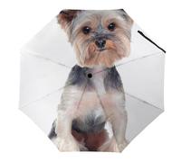 JiuPopular Paraguas plegable, divertido paraguas de bulldog inglés, paraguas de viaje de apertura y cierre automático para resistente al viento, resistente a la lluvia, Yorkshire Terrier, Automatic