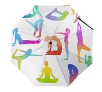 JiuPopular Paraguas plegable, paraguas con patrón de rosa, paraguas de viaje de apertura y cierre automático para resistente al viento, resistente a la lluvia, Gimnasia, Automatic