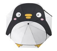 JiuPopular Paraguas plegable, paraguas de camuflaje azul, paraguas de viaje resistente al viento y a la lluvia, Bonito pingüino., Manual