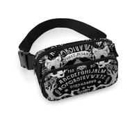 JiuPopular Riñonera ajustable con cabeza de calavera de gato, diseño gótico negro, para correr, caminar, senderismo