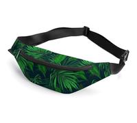 JiuPopular Riñonera ajustable para correr, caminar, senderismo y plantas tropicales, color verde