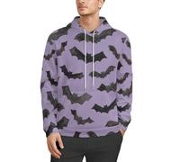 JiuPopular Sudadera con capucha para hombre, diseño de burbujas y cerveza, con estampado de cacatúa, manga larga, informal, con bolsillos, Lindo murciélago lindo cacatúa, XXL