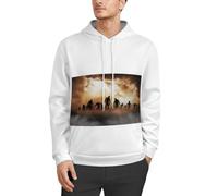 JiuPopular Sudadera para hombre, divertida sudadera con capucha de calavera de esqueleto rock and roll, manga larga, informal, con bolsillos, Zombies Dead Men Walking Body at Night Cute Cockatiel, S