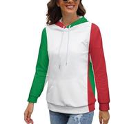 JiuPopular Sudadera para mujer, sudadera con capucha de tren de delfín, sudadera de manga larga con bolsillos, Bandera de Italia, S
