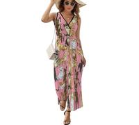 JiuPopular Vestido sin mangas, bonito vestido de chihuahua, vestido largo casual de verano con cuello en V para laydies, Lindo Chihuahua, S