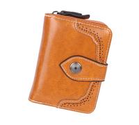 Jiusely Cartera de cuero para mujer pa, Brown, 11.5cm (Length) x 9cm (Height) x 3cm (Width), Retro