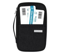 Jiusely Cartera de viaje, organizador de documentos de viaje, bolsa de pasaporte de gran capacidad, 2 bolsillos con 15 compartimentos, funda esencial de viaje familiar para hombres y mujeres, viajes