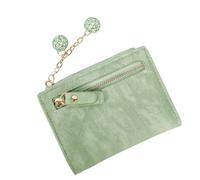 Jiusely Carteras pequeñas para mujer, monedero pequeño de cuero con botón de metal y bolsillo para monedas con cremallera, múltiples ranuras para tarjetas y compartimentos, cartera corta plegable para