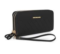 Jiusely Monederos para mujer, cartera para mujer, monedero con doble cremallera, cartera larga de doble capacidad, con múltiples ranuras para tarjetas y correa de muñeca, Black, 19.5*9.5*4, Moderno