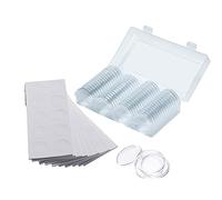 Jiusion 60 Piezas EVA Monedas De Plástico Caja Contenedor Contenedor Cápsulas Suministros Redondos Con 1 Pieza Caja Y 60 Piezas Espuma Protectora Para Colección De Monedas De 19mm - 41mm