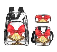 JIUTY 1 juego de mochila con estampado de campanas de Navidad 3 en 1 para eventos escolares, trabajo, estadio y transporte diario