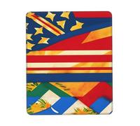 JIUTY Alfombrilla de mouse con diseño de banderas hawaianas nativas con borde cosido, base de goma antideslizante, lavable, para computadoras y portátiles
