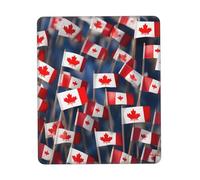 JIUTY Alfombrilla de ratón con muchas banderas canadienses pequeñas con borde cosido, base de goma antideslizante, lavable, para computadoras y portátiles