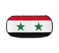 JIUTY Bandera de la República Árabe Siria Lindo Estuche Estético de Gran Capacidad con Cremallera Organizador de Escritorio Portátil para Adultos, Negro, Jeden rozmiar, Organizador de bolsos