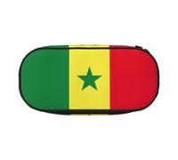 JIUTY Bandera de Senegal lindo estética de gran capacidad cremallera lápiz casos pluma, organizador de escritorio portátil para adultos, Negro 1, One size, Organizador de bolsas