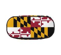 JIUTY Bandera del estado de Maryland bonito estuche estético de gran capacidad con cremallera, organizador de escritorio portátil para adultos, Negro, Jeden rozmiar, Organizador de bolsos