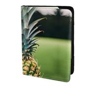 JIUTY Be A - Soporte para pasaporte con estampado de piña para mujeres y hombres, cartera de viaje de piel de vacuno, accesorios de cubierta de documentos de viaje, Black, Talla única