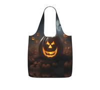JIUTY Bolsa de compras reutilizable con estampado de calabaza fantasma de Halloween, 25 l, de poliéster, bolsa de viaje, fin de semana, regalo