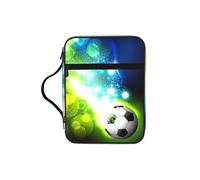 JIUTY Bolsa de mano con diseño de balón de fútbol con asa resistente, funda protectora para culto a la iglesia y peregrinación