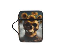 JIUTY Bolsa de mano con diseño de calavera de girasol para Halloween, con asa resistente, funda protectora para culto a la iglesia y peregrinación