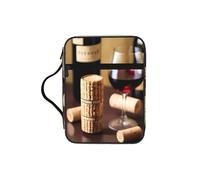 JIUTY Bolsa de mano con diseño de corcho de vino con asa resistente, funda protectora para culto a la iglesia y peregrinación