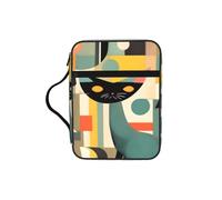 JIUTY Bolsa de mano con diseño de gato moderno de mediados de siglo, con asa resistente, funda protectora para culto a la iglesia y peregrinación