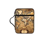 JIUTY Bolsa de mano con diseño de mapa del mundo manchado antiguo con asa resistente, funda protectora para culto a la iglesia y peregrinación