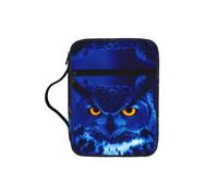 JIUTY Bolsa de mano con estampado de búho azul con asa resistente, funda protectora para culto a la iglesia y peregrinación
