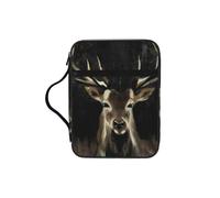 JIUTY Bolsa de mano con estampado de ciervos y asa resistente, funda protectora para culto a la iglesia y peregrinación