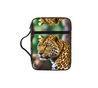 JIUTY Bolsa de mano con estampado de leopardo amarillo con asa resistente, funda protectora para culto a la iglesia y peregrinación