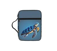 JIUTY Bolsa de mano con estampado de pinta de tortuga marina azul con asa resistente, funda protectora para culto a la iglesia y peregrinación