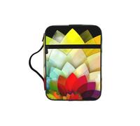 JIUTY Bolsa de mano de la Biblia con estampado de flores coloridas con asa resistente, funda protectora para culto a la iglesia y peregrinación