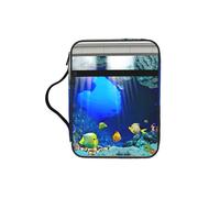 JIUTY Bolsa de mano de pared 3D con diseño de peces, con asa resistente, funda protectora para culto a la iglesia y peregrinación