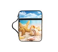 JIUTY Bolsa de playa con diseño de conchas de estrella de mar con asa resistente, funda protectora de transporte para culto a la iglesia y peregrinación