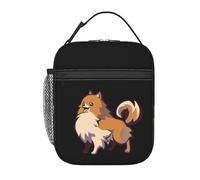 JIUTY Bolsa térmica para el almuerzo con estampado de perro Pomerania, bolsa de almuerzo aislada, bolsa térmica portátil con cierre seguro