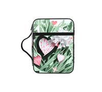JIUTY Bonita bolsa de mano con estampado de corazones y asa resistente, funda protectora para culto a la iglesia y peregrinación