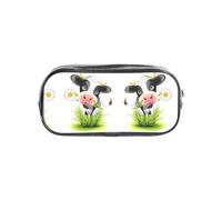 JIUTY Bonita vaca, elegante estuche transparente con cremallera suave, bolsa de papelería multiusos para la escuela y la oficina