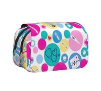 JIUTY Bonito estuche para lápices de gran capacidad con impresión de enfermera, bolsa de papelería para niños con doble capa para escuela, oficina, universidad, Black, Talla única, Organizador de