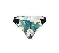 JIUTY Bragas de bikini con estampado de barco de vela oceánica, Negro, S