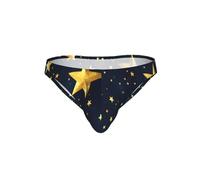 JIUTY Calzoncillos de bikini contemporáneos con estampado de estrellas orientales para hombre, ropa interior de talle bajo, moderna, transpirable, impresión única, regalo, Negro, XL