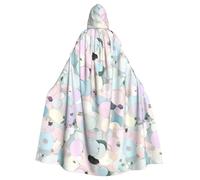 JIUTY Capa con capucha de poliéster color pastel de mármol terrazo para adultos, capa con capucha para fiesta de cosplay, baile de máscaras, día de San Patricio