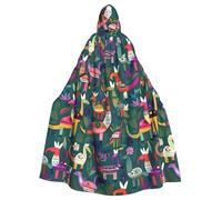 JIUTY Capa con capucha de poliéster con diseño de animal otomí mexicano para adultos, para fiesta de disfraces, fiesta de disfraces, día de San Patricio