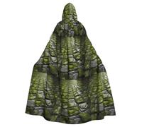 JIUTY Capa con capucha de poliéster con diseño de pavimento de musgo para adultos, para fiestas, cosplay, bailes de máscaras, día de San Patricio